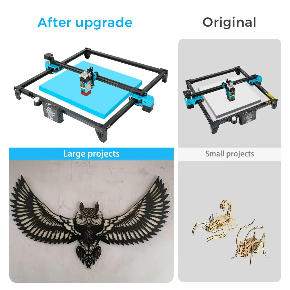 New TWOTREES TTS55 Laser Engraver Aluminum Frame Expansion Kit, Expand Working Area Up to 600x600mm, 1-Year Warranty - Image 5