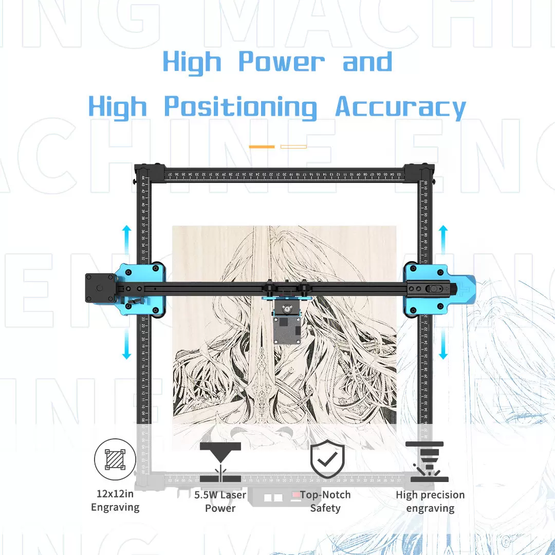 TWOTREES TTS-10 Pro Laser Engraver Stainless Steel Logo Printer Metal Laser Engraving Machine For Cutting Acrylic Wood Leather - Image 3