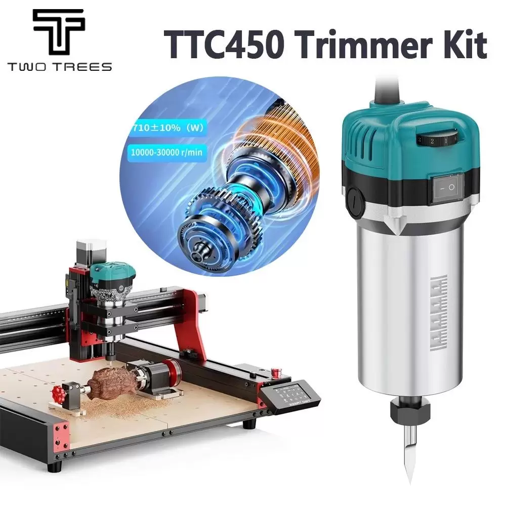 TWOTREES 800W Wood Trimmer Router Spindle For TTC450 Engraver Wood Router Compact Router Tool With Case TTC 450 Trimmer Kit - Image 2