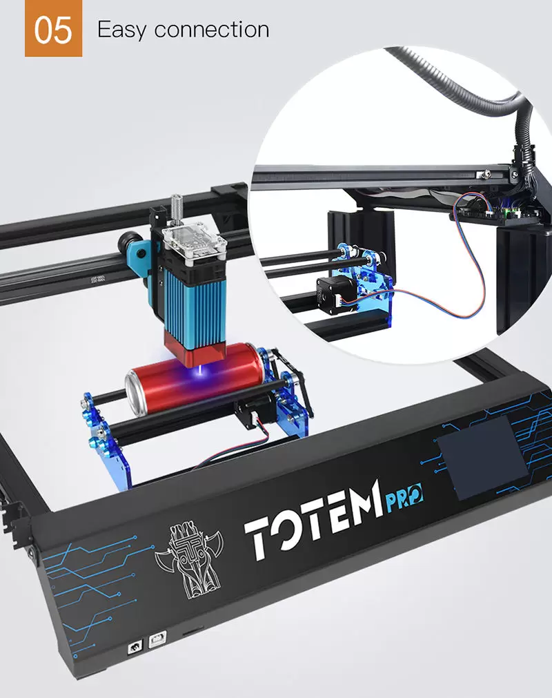 TWOTREES Y-axis Rotary Roller for Laser Engraver 360° rotating Heightening Footrest For Laser Engraving Extra Long Objects Cans - Image 3