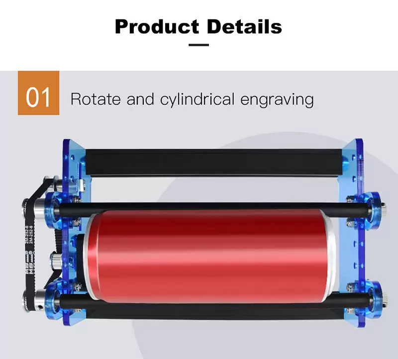 TWOTREES Y-axis Rotary Roller for Laser Engraver 360° rotating Heightening Footrest For Laser Engraving Extra Long Objects Cans - Image 6