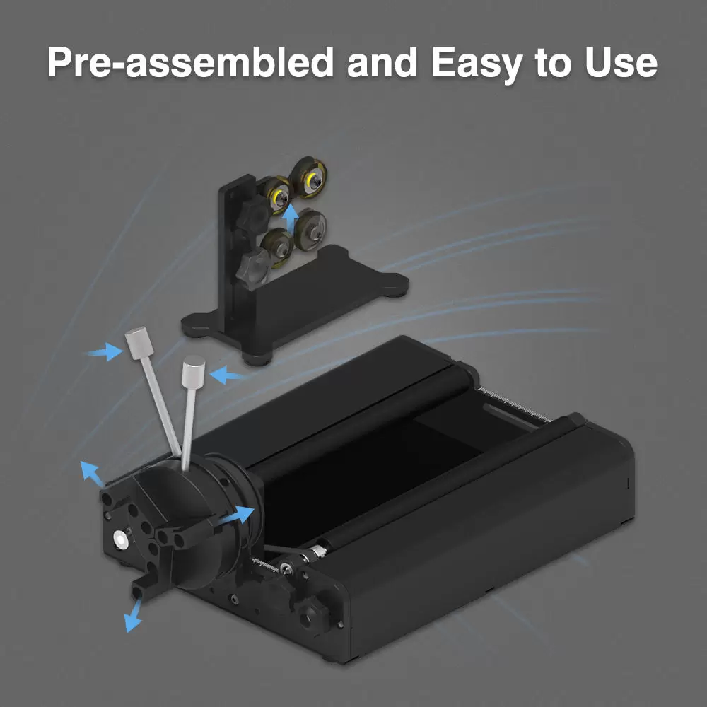 Twotrees TR2 PRO Rotary Roller 360° Y-axis Rotary Roller for Laser Engraving Cutting Machine for Circle Sphere Cylinder/Ring/Cup - Image 7