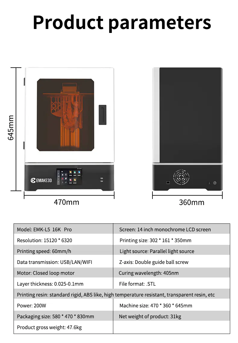 Brand New 14‑inch 16K LCD Industrial Resin 3D Printer, Large Print Size, Stable & High‑Reliability Photopolymer Machine - Image 4