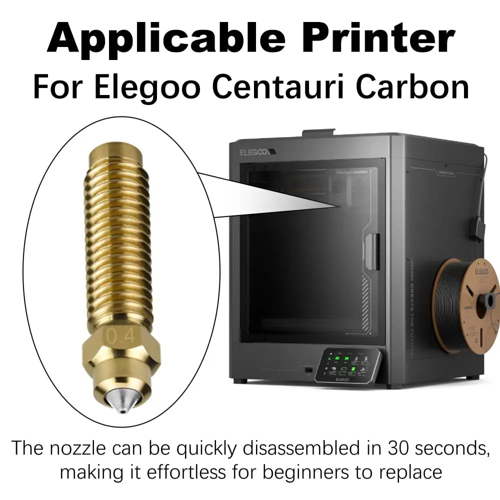 0.4mm 0.6mm 0.8mm 1.0mm Bimetallic Brass Nozzles High‑Flow 3D Printer Nozzle for Centauri Carbon & Centauri 3D Printers - Image 5