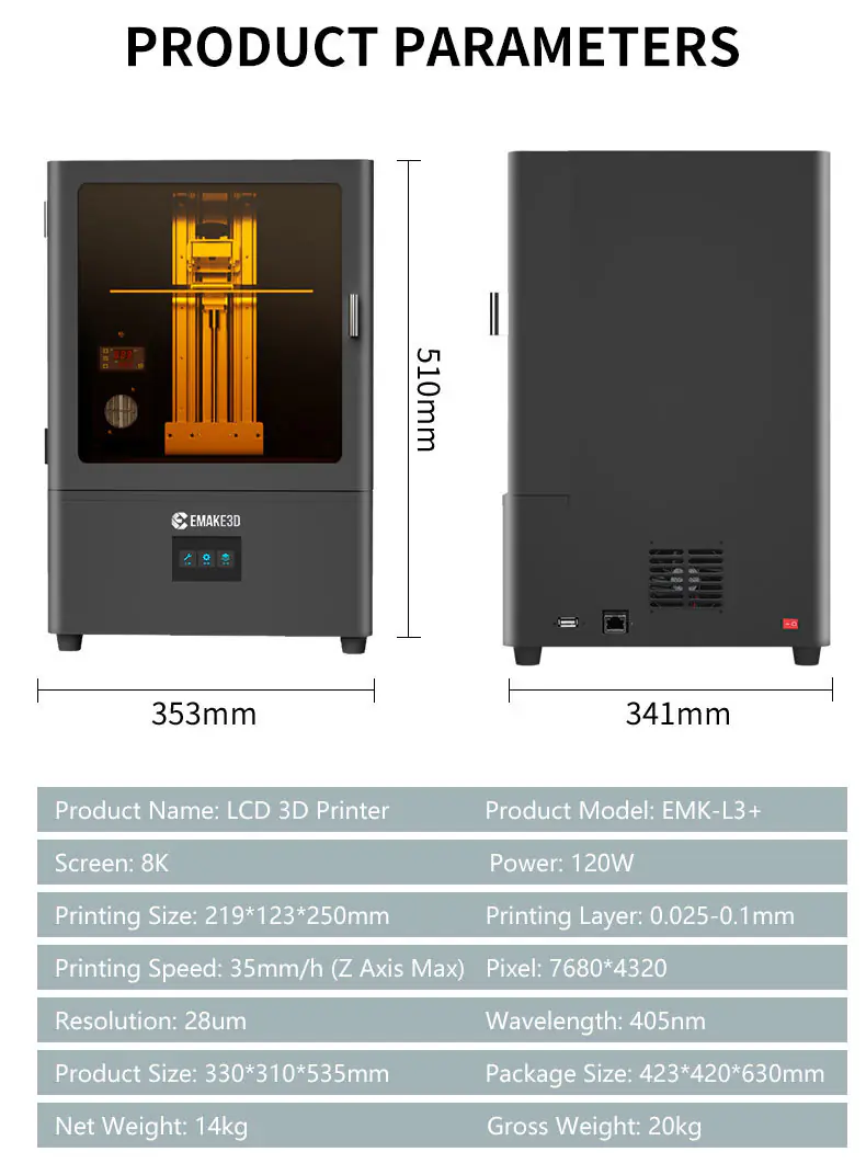 Wholesale 14 Inch 16K LCD Resin 3D Printer, Large Size High Precision Desktop Printer for Dental & Jewelry - Image 4