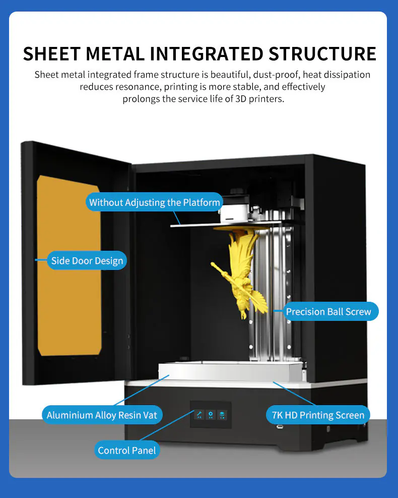 2025 New EMAKE 3D 14-inch LCD/DLP 3D Printer, Aluminum Alloy CNC Platform, Dual Linear Guide Rail, CE/RoHS Certified - Image 2