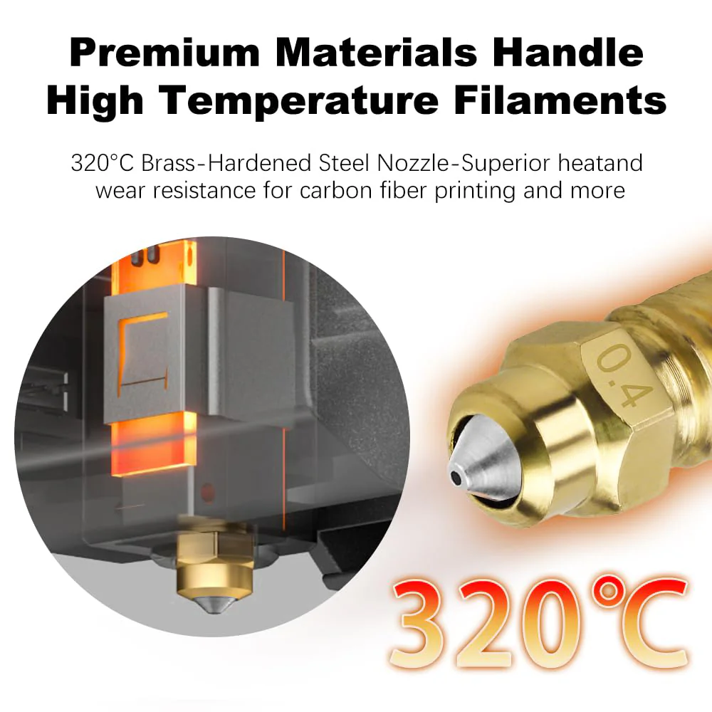 0.4mm 0.6mm 0.8mm 1.0mm Bimetallic Brass Nozzles High‑Flow 3D Printer Nozzle for Centauri Carbon & Centauri 3D Printers - Image 4