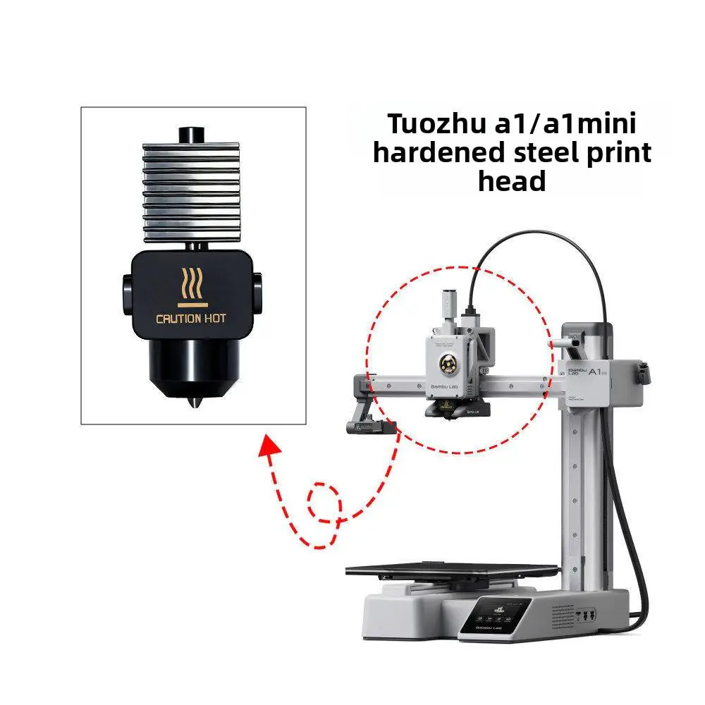 Hardened Steel Integrated High‑Speed Nozzle 3D Printing Component for Bambu A1 A1mini A2L 3D Printer - Image 4