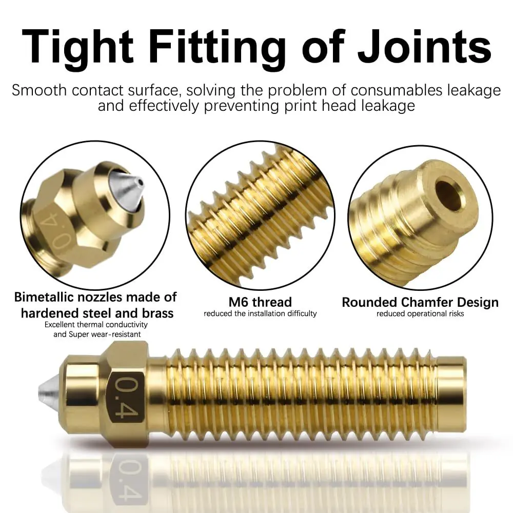 0.4mm 0.6mm 0.8mm 1.0mm Bimetallic Brass Nozzles High‑Flow 3D Printer Nozzle for Centauri Carbon & Centauri 3D Printers - Image 6