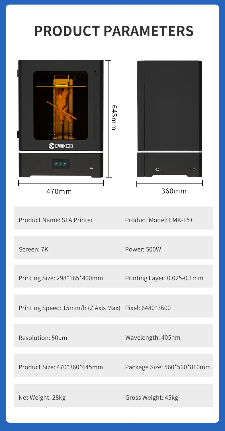 16K 14‑Inch Monochrome LCD Resin 3D Printer New Unit, High‑Resolution MSLA 3D Printer for Industrial Use, Gold Jewelry & Precision Model Manufacturing - Image 3